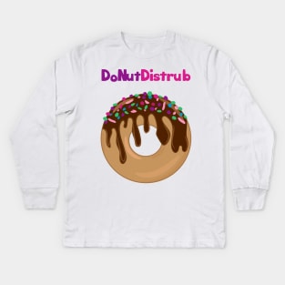 Yummy Chocolate DoNut Disturb Art Kids Long Sleeve T-Shirt